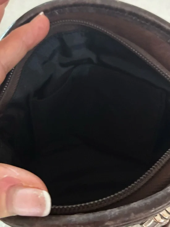 Brighton EUC Vintage Black & Brown woven/Leather Crossbody Bag - Picture 9 of 13